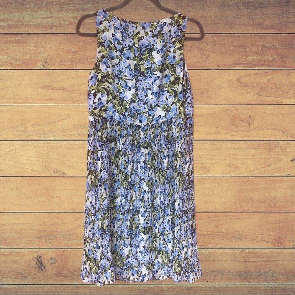NWT J Jill Granite Water Floral Bloom Accordion Pleated Dress - Picture 7 of 9
